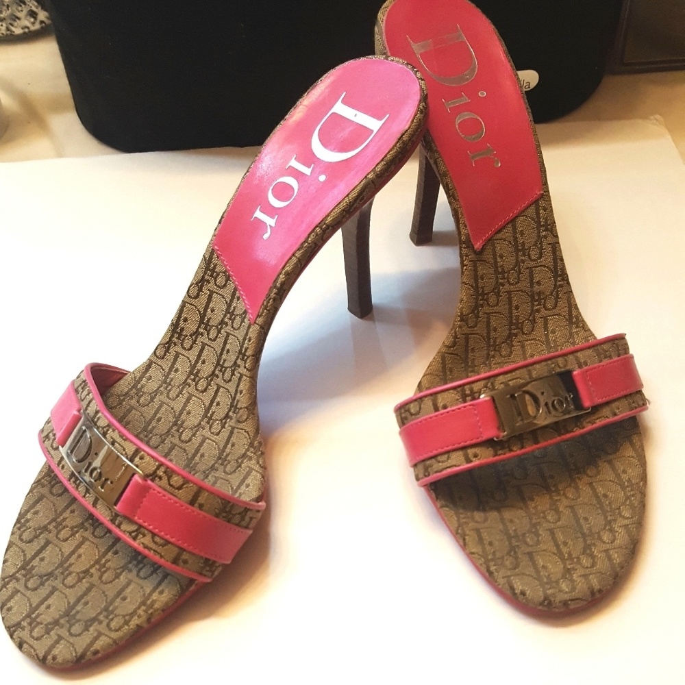 Dior Vintage Discontinued Logo Heels Size 7 1/2